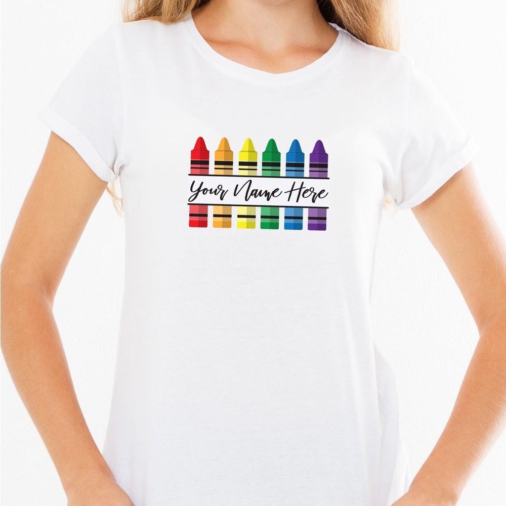 👚Personalized Classroom/Teacher Crayon T-Shirt *NWOT